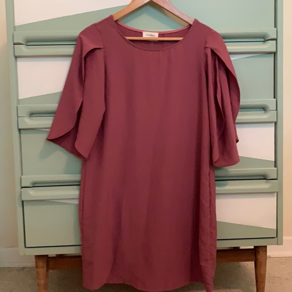 Maroon Dress with Open Sleeve Detail. Brand New.